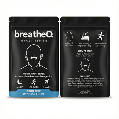 breatheO. Nasal Strips (30 Pack)