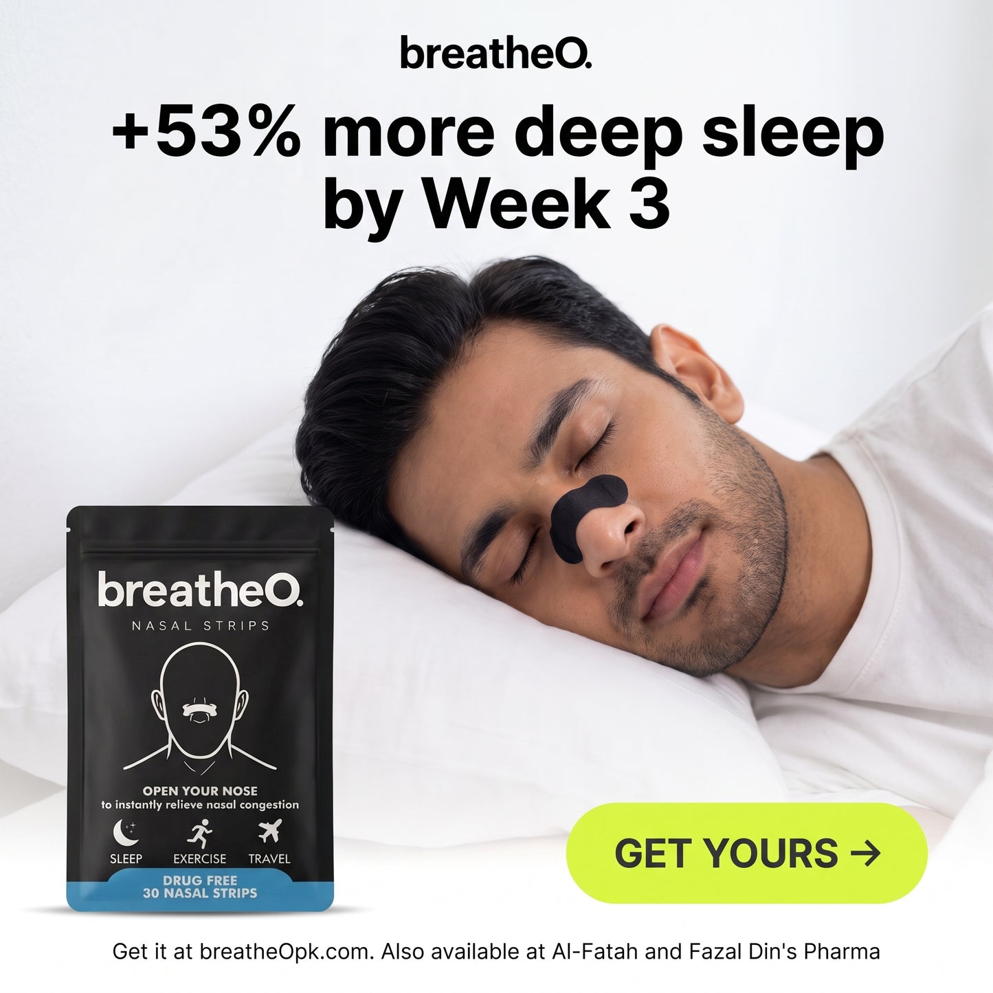 breatheO Nasal Strips Pakistan – 30 Pack