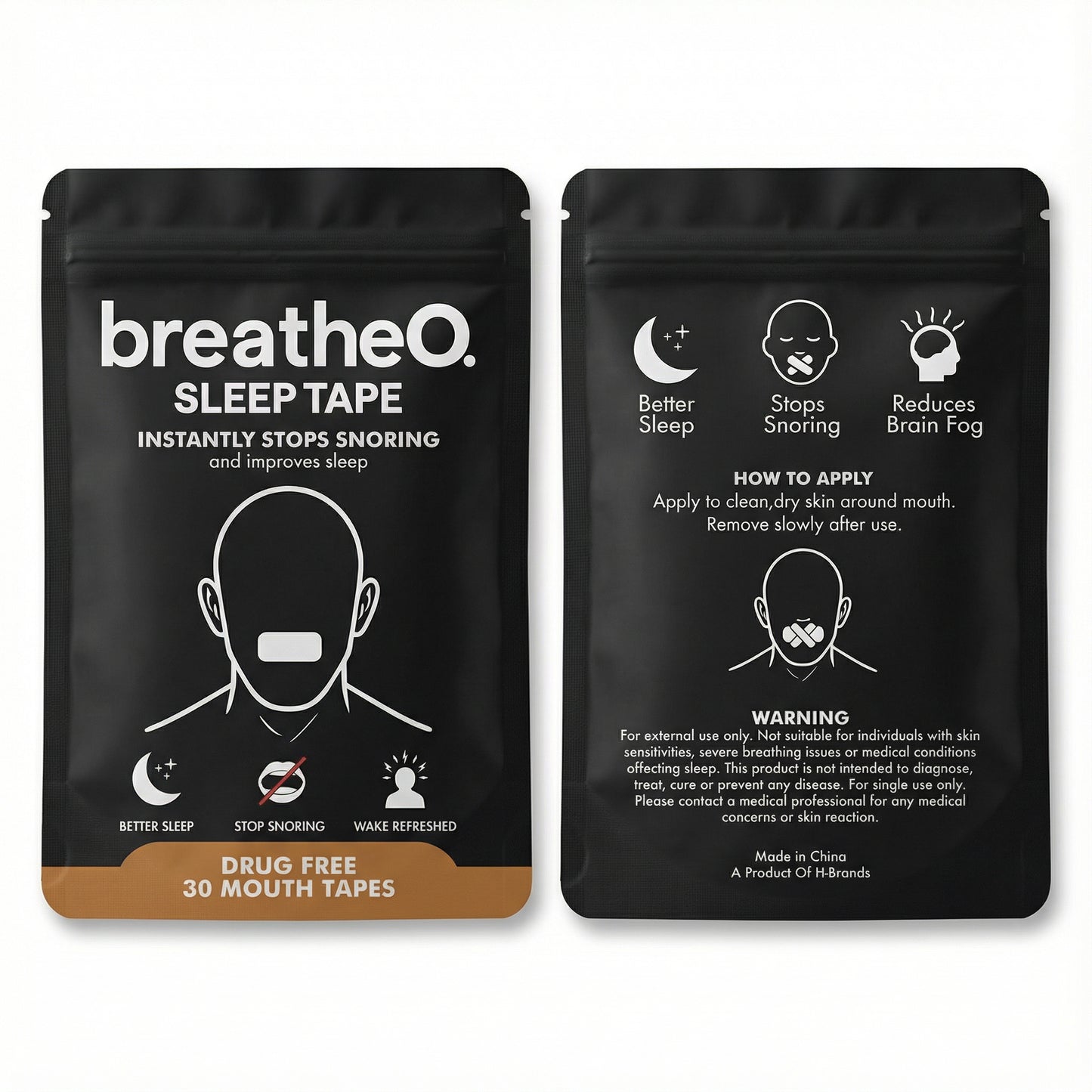 breatheO Mouth Tape (30 Pack).